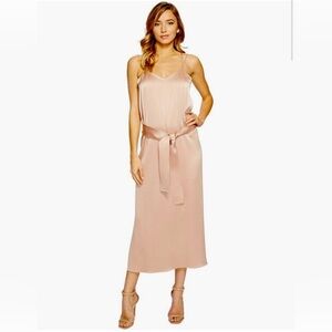 Halston Heritage Satin Cami Slip Dress in Barely Pink NWT